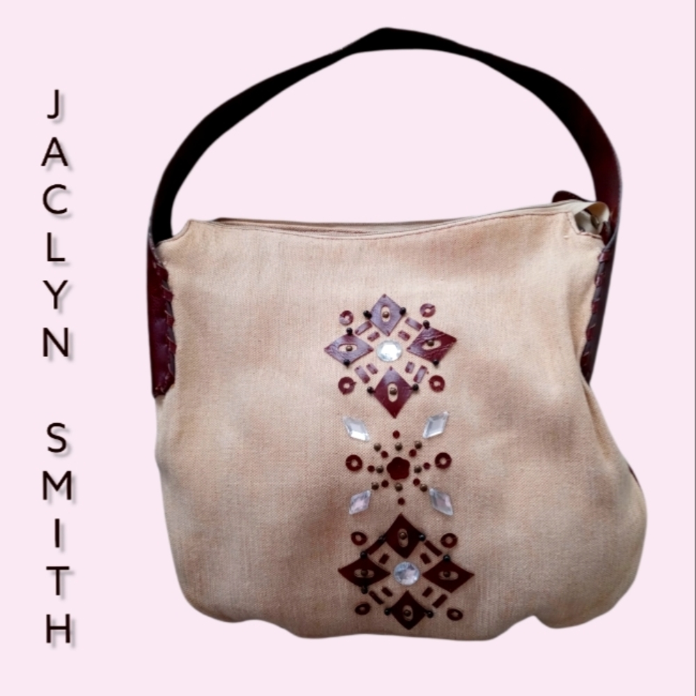 Jaclyn Smith sackcloth handbag